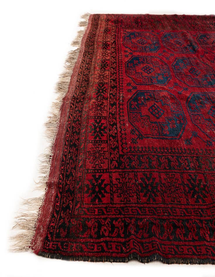 Detail image of  8' x 11' 3  Hand Knotted Afghan Akhche Wool Rug