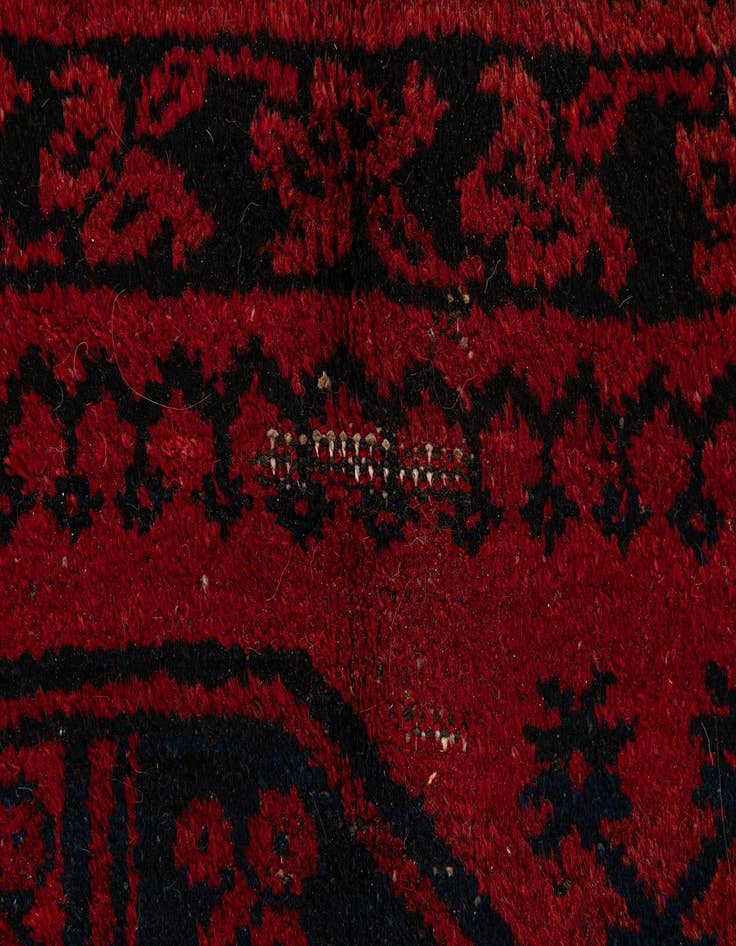 Detail image of  8' x 11' 3  Hand Knotted Afghan Akhche Wool Rug