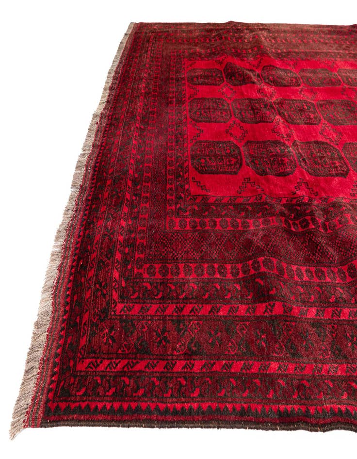 Detail image of  8' 5 x 11'  Hand Knotted Afghan Akhche Wool Rug