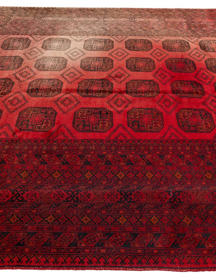 Detail image of  8' 7 x 11' 5  Hand Knotted Afghan Akhche Wool Rug