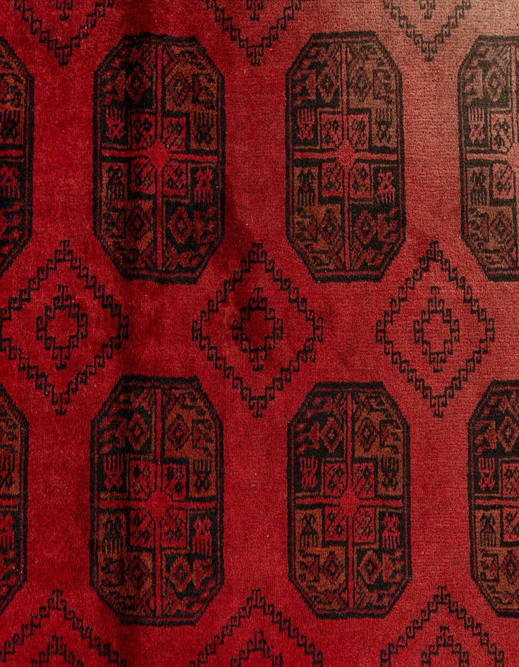 Detail image of  8' 7 x 11' 5  Hand Knotted Afghan Akhche Wool Rug