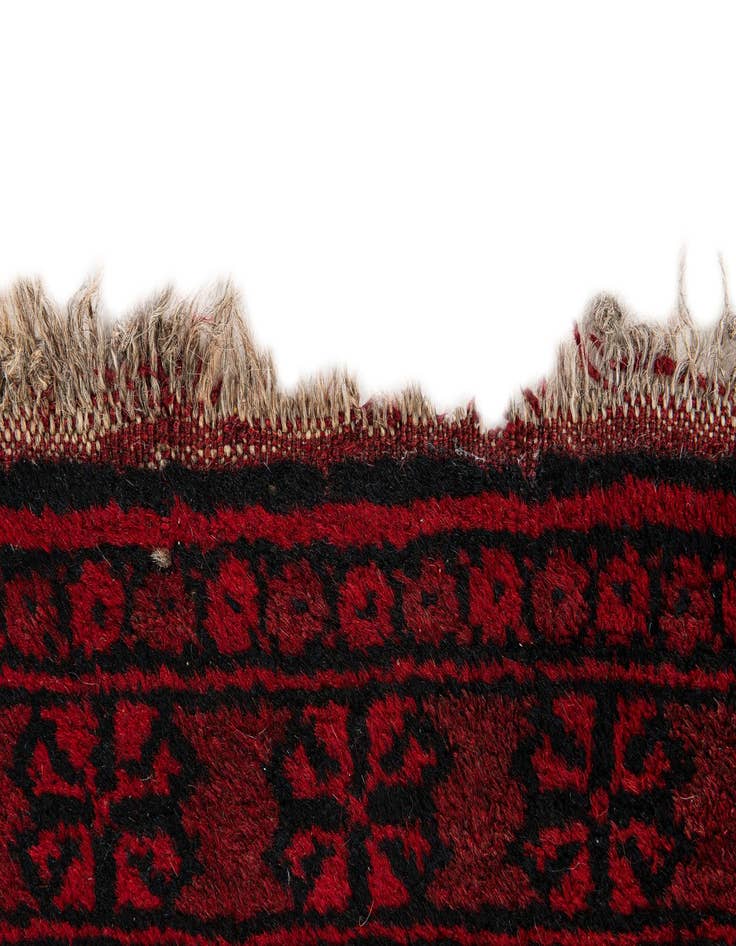 Detail image of  2' 2 x 3'  Hand Knotted Afghan Akhche Wool Rug