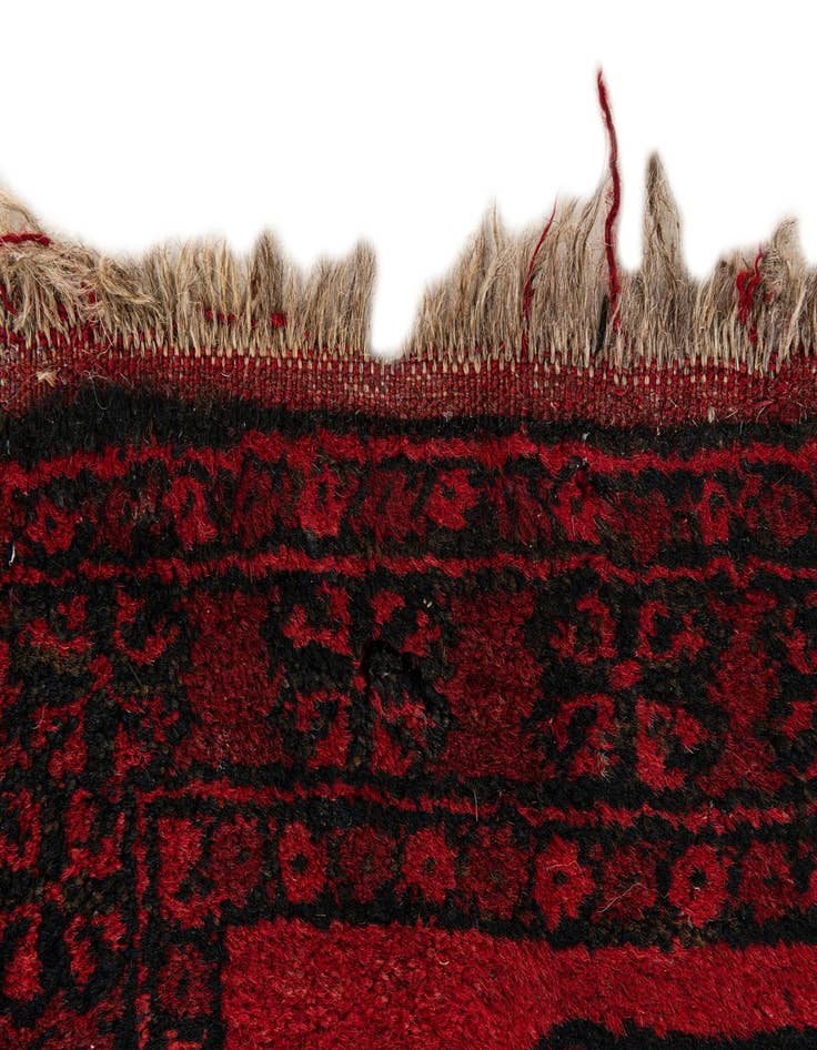 Detail image of  2' 2 x 3'  Hand Knotted Afghan Akhche Wool Rug