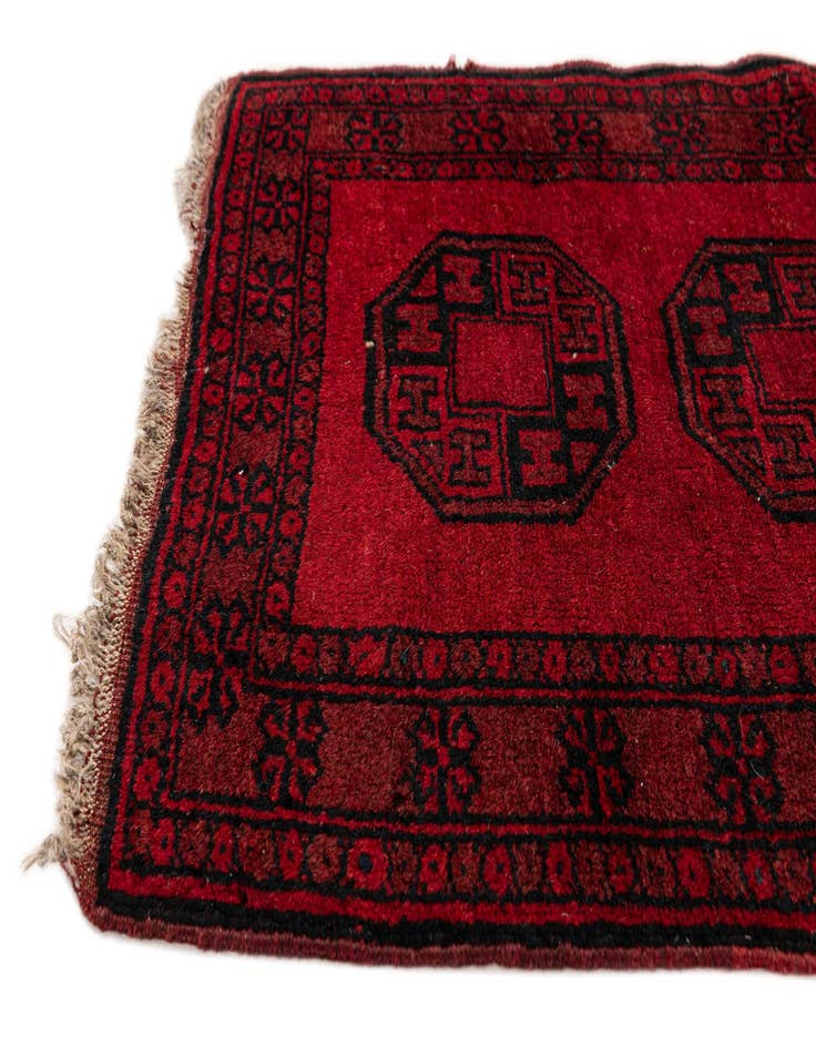 Detail image of  2' 2 x 3'  Hand Knotted Afghan Akhche Wool Rug