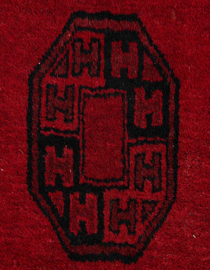 Detail image of  2' 2 x 3'  Hand Knotted Afghan Akhche Wool Rug