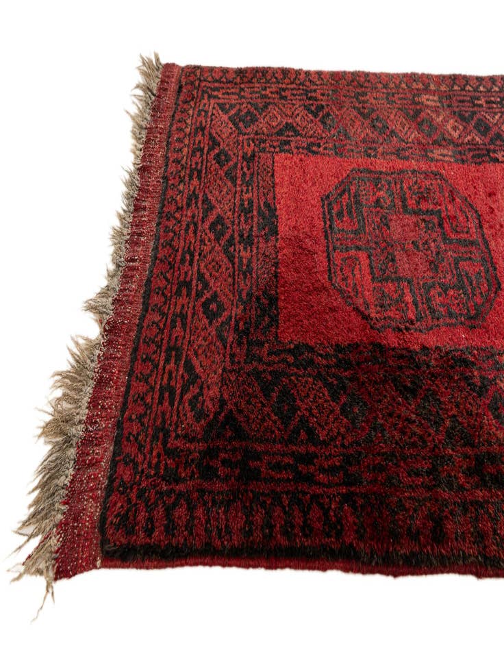 Detail image of  2' 3 x 4' 1  Hand Knotted Afghan Akhche Wool Rug