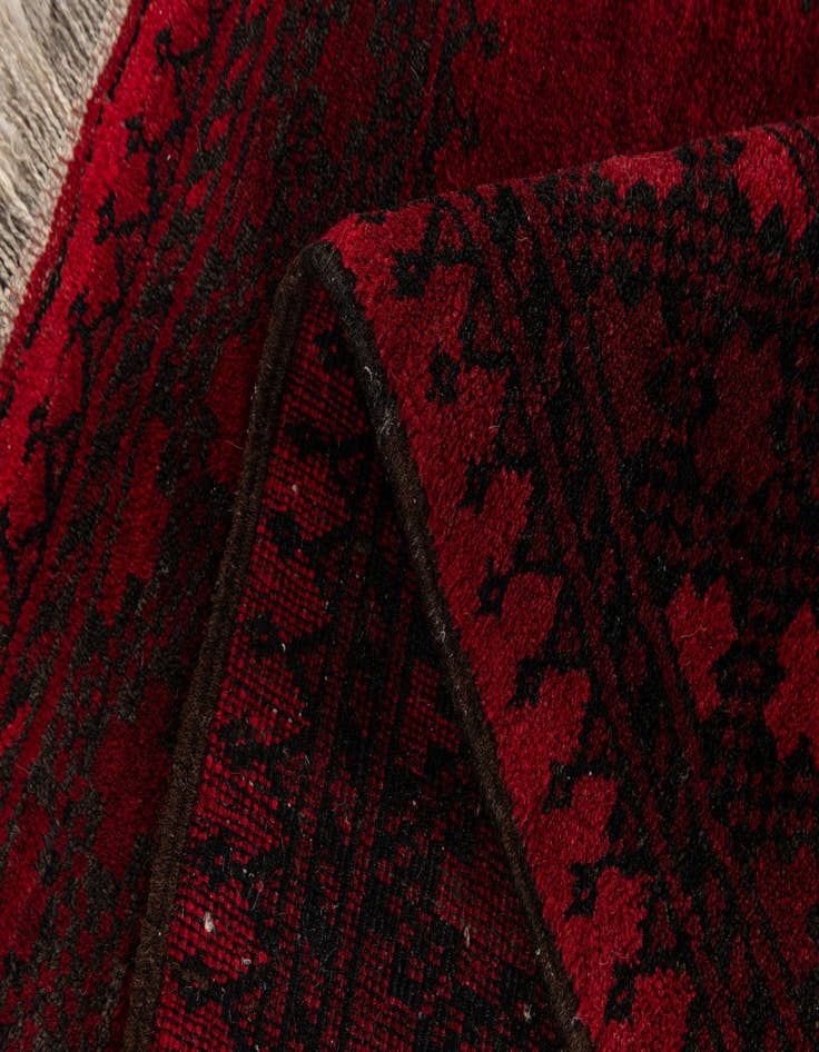 Detail image of  3' 9 x 4' 10  Hand Knotted Afghan Akhche Wool Rug