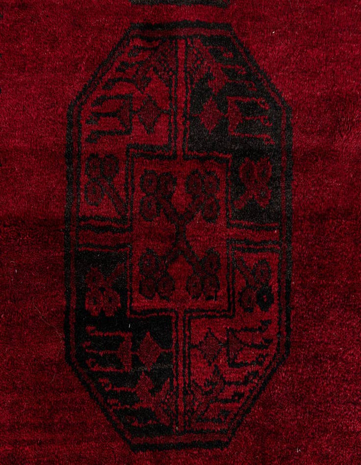 Detail image of  3' 9 x 4' 10  Hand Knotted Afghan Akhche Wool Rug