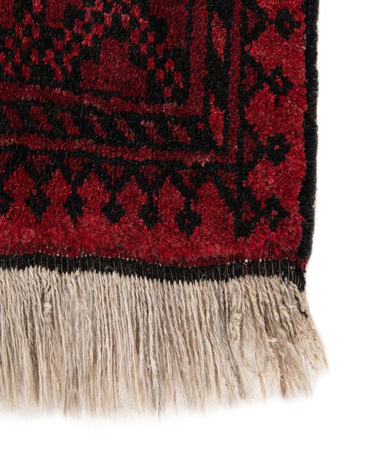 Detail image of  3' 9 x 4' 10  Hand Knotted Afghan Akhche Wool Rug