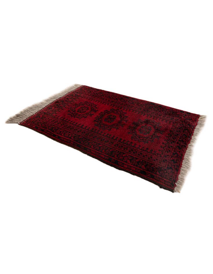 Detail image of  2' 5 x 3' 3  Hand Knotted Afghan Akhche Wool Rug