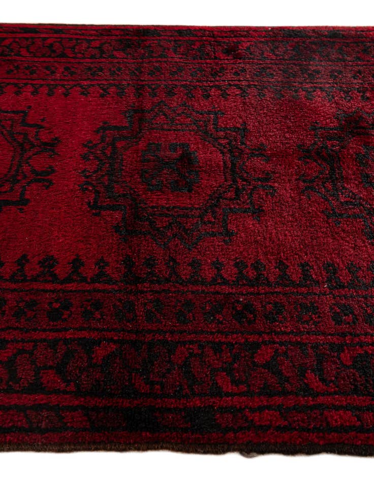 Detail image of  2' 5 x 3' 3  Hand Knotted Afghan Akhche Wool Rug