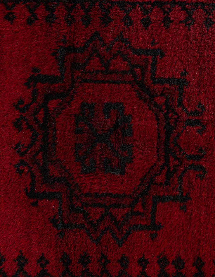 Detail image of  2' 5 x 3' 3  Hand Knotted Afghan Akhche Wool Rug