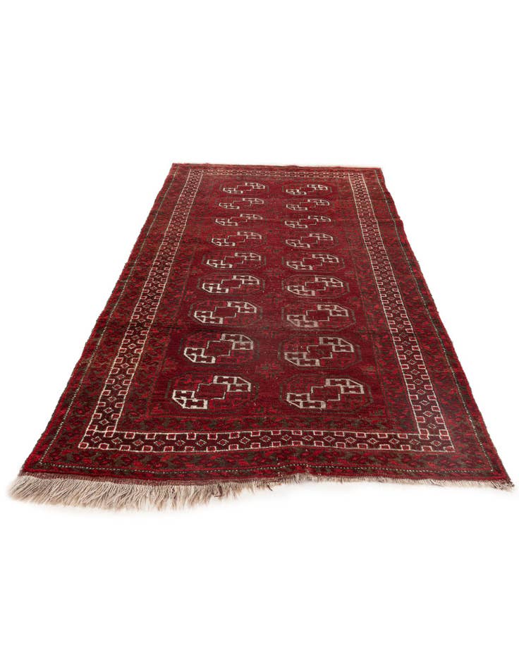 Detail image of  3' 10 x 7' 2  Hand Knotted Afghan Akhche Wool Rug