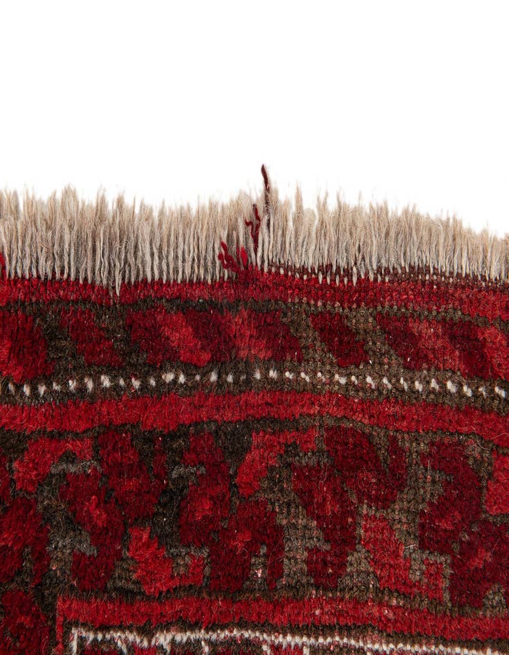 Detail image of  3' 10 x 7' 2  Hand Knotted Afghan Akhche Wool Rug
