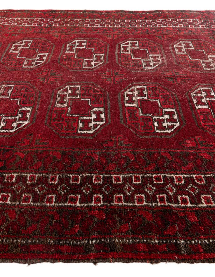 Detail image of  3' 10 x 7' 2  Hand Knotted Afghan Akhche Wool Rug