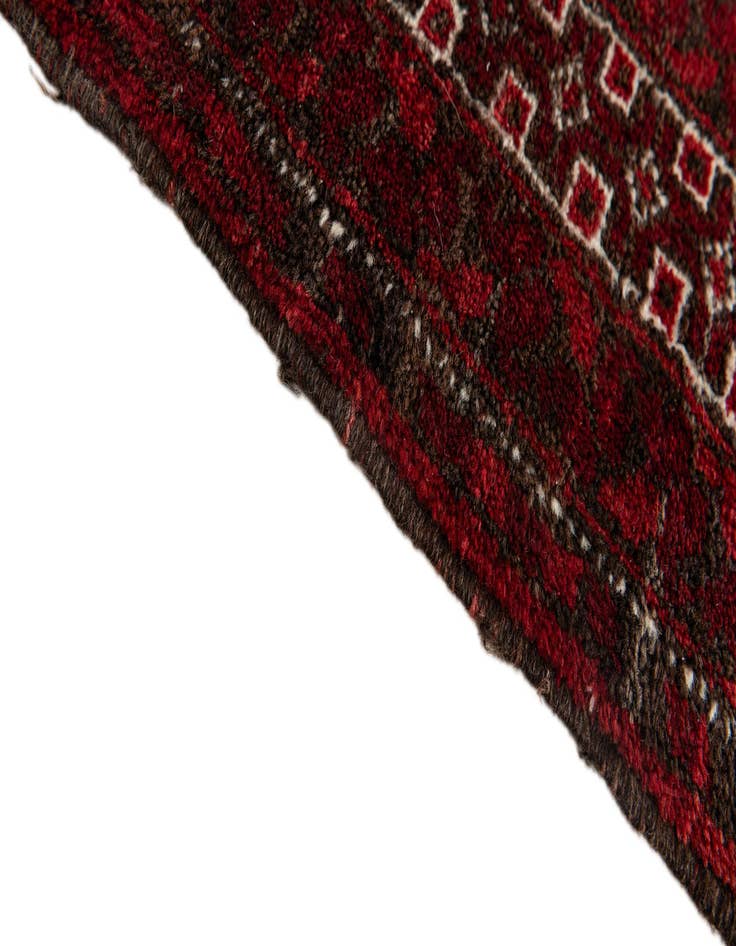 Detail image of  3' 10 x 7' 2  Hand Knotted Afghan Akhche Wool Rug