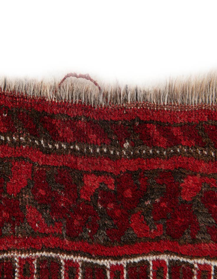 Detail image of  3' 10 x 7' 2  Hand Knotted Afghan Akhche Wool Rug