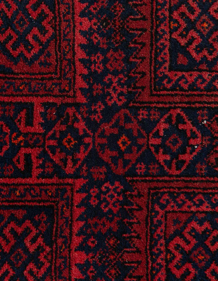 Detail image of  3' 3 x 5' 9  Hand Knotted Afghan Akhche Oriental Wool Rug