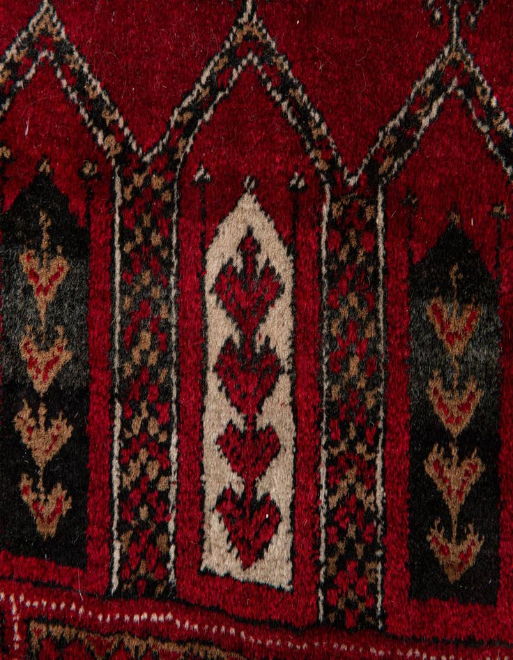 Detail image of  2' 6 x 3' 11  Hand Knotted Afghan Akhche Oriental Wool Rug