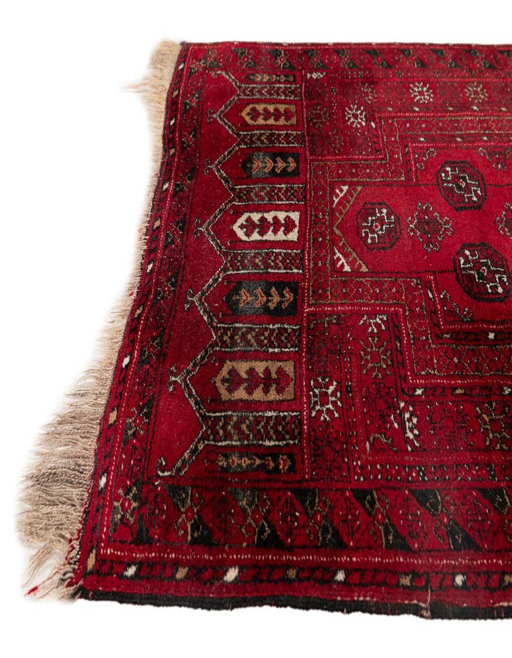 Detail image of  2' 6 x 3' 11  Hand Knotted Afghan Akhche Oriental Wool Rug