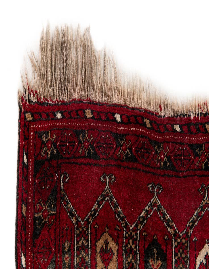 Detail image of  2' 6 x 3' 11  Hand Knotted Afghan Akhche Oriental Wool Rug