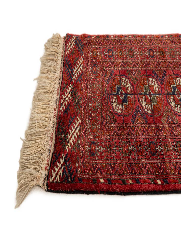 Detail image of  1' 11 x 3' 6  Hand Knotted Afghan Akhche Wool Rug