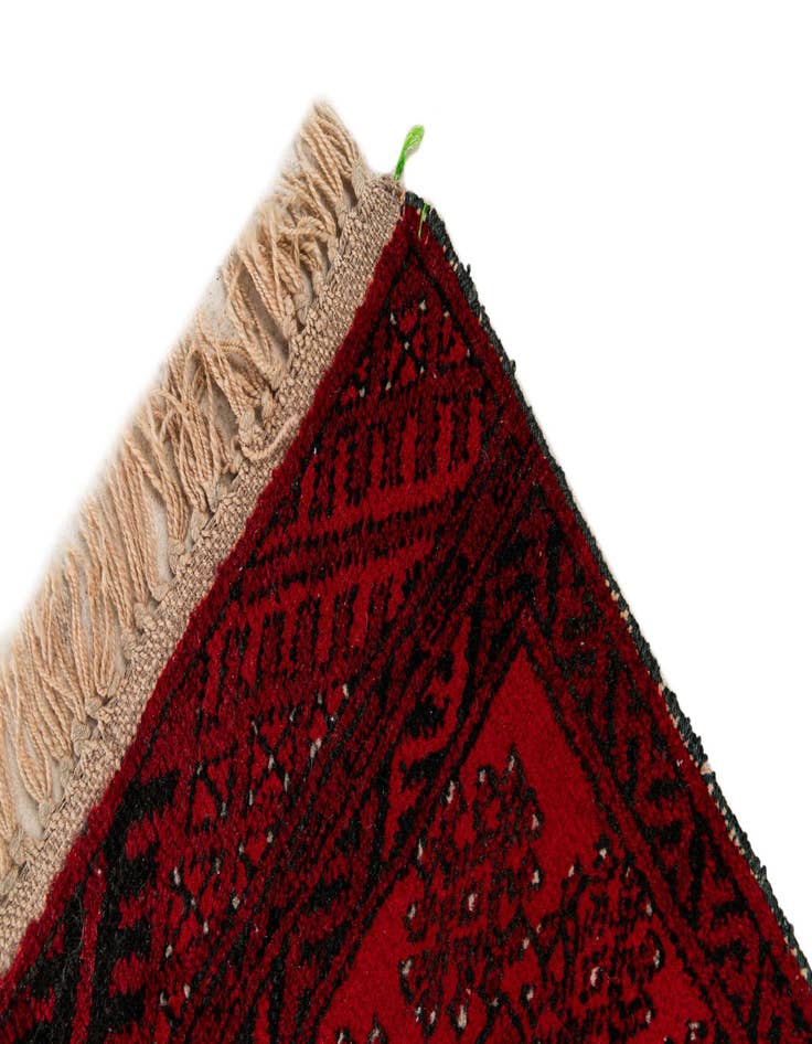 Detail image of  2' 4 x 3' 4  Hand Knotted Afghan Akhche Wool Rug