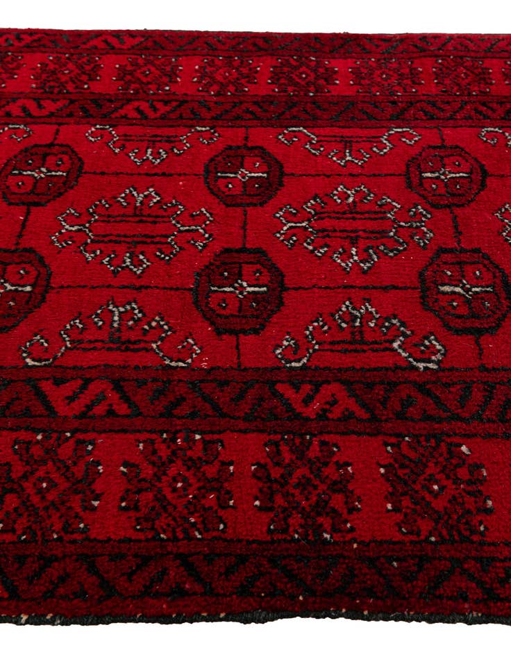 Detail image of  2' 4 x 3' 4  Hand Knotted Afghan Akhche Wool Rug