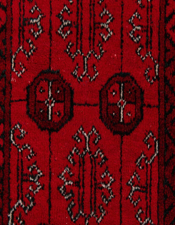 Detail image of  2' 4 x 3' 4  Hand Knotted Afghan Akhche Wool Rug