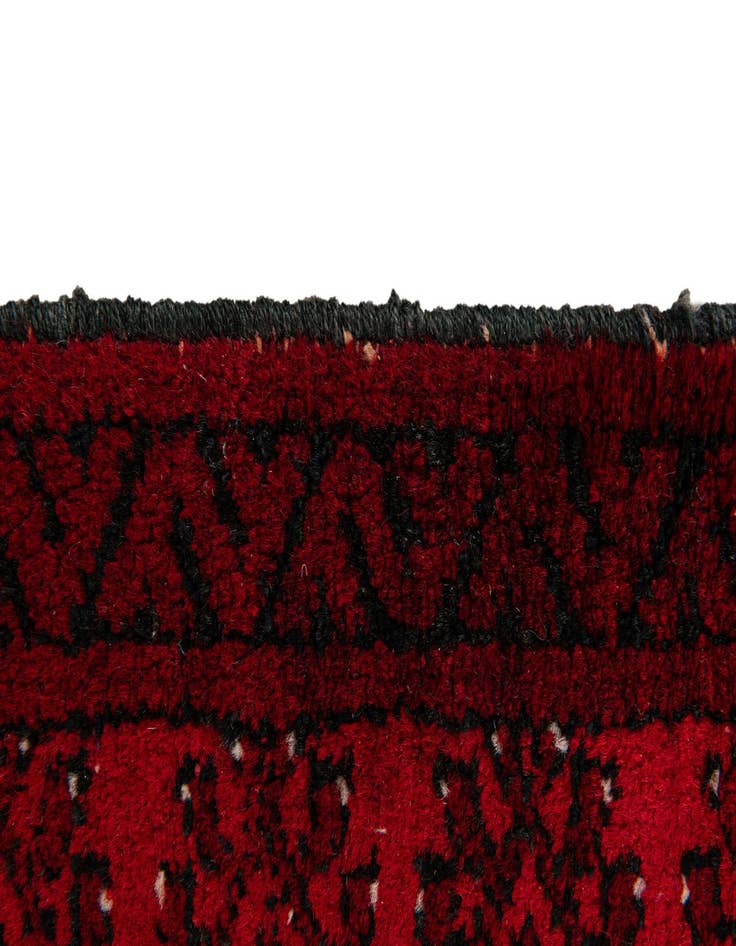 Detail image of  2' 4 x 3' 4  Hand Knotted Afghan Akhche Wool Rug