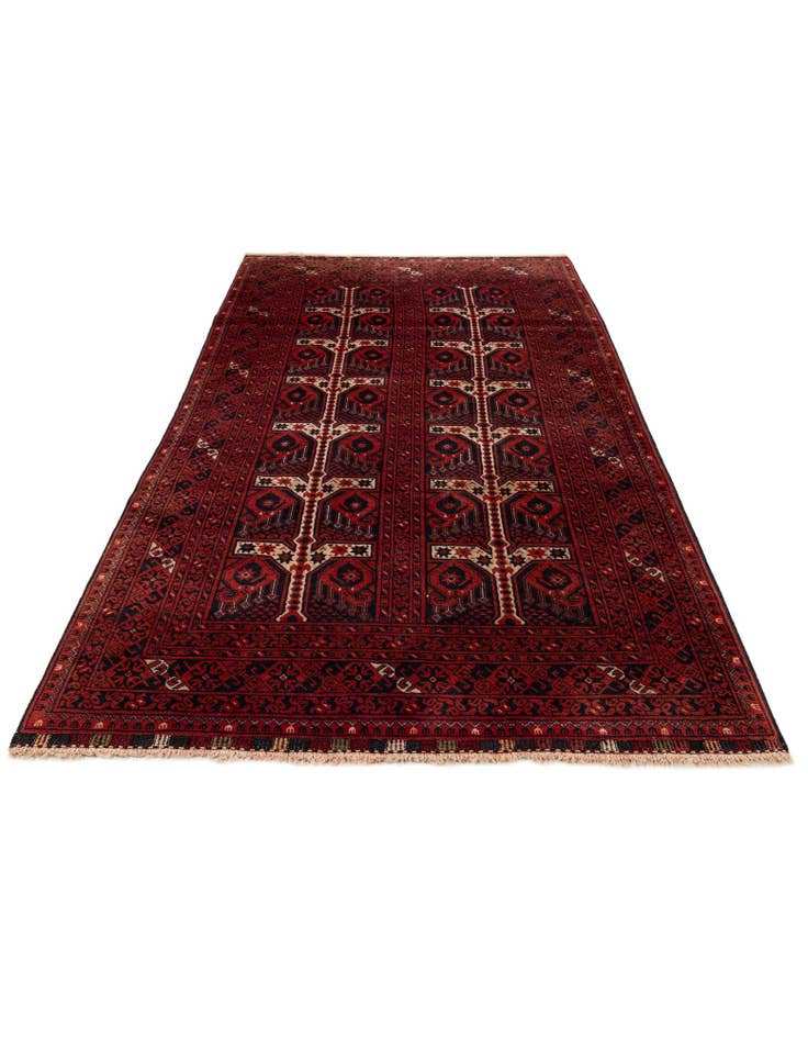 Detail image of  3' 7 x 6' 7  Hand Knotted Afghan Akhche Wool Rug