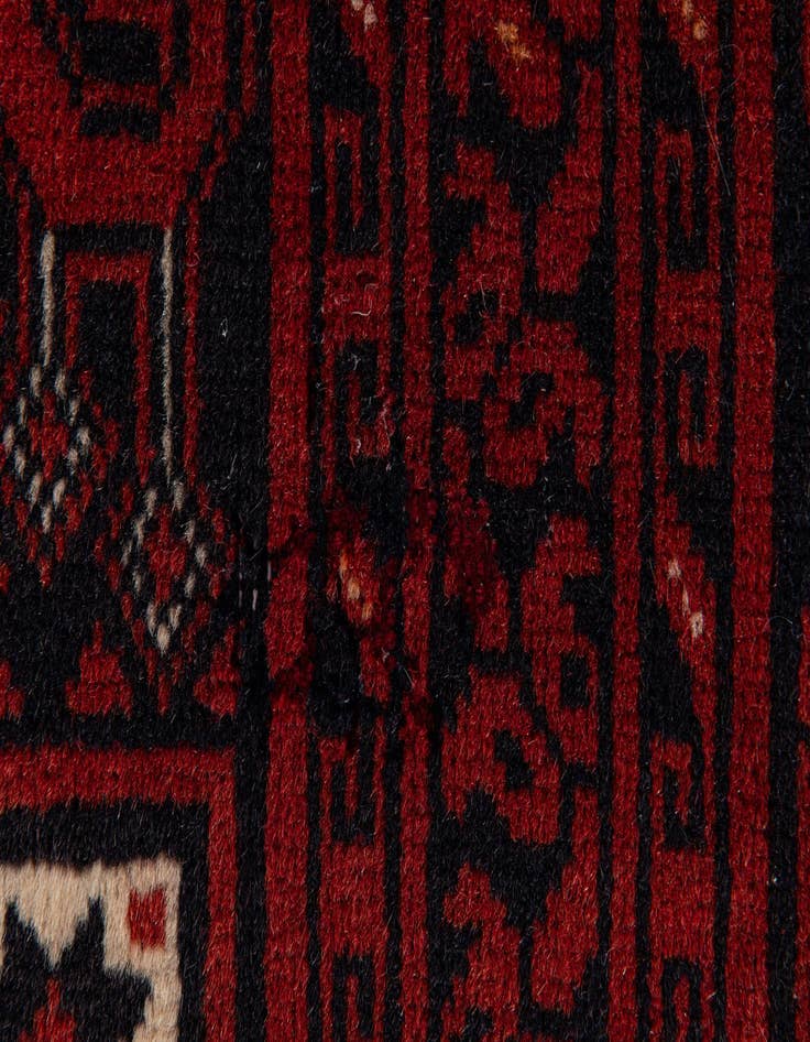 Detail image of  3' 7 x 6' 7  Hand Knotted Afghan Akhche Wool Rug