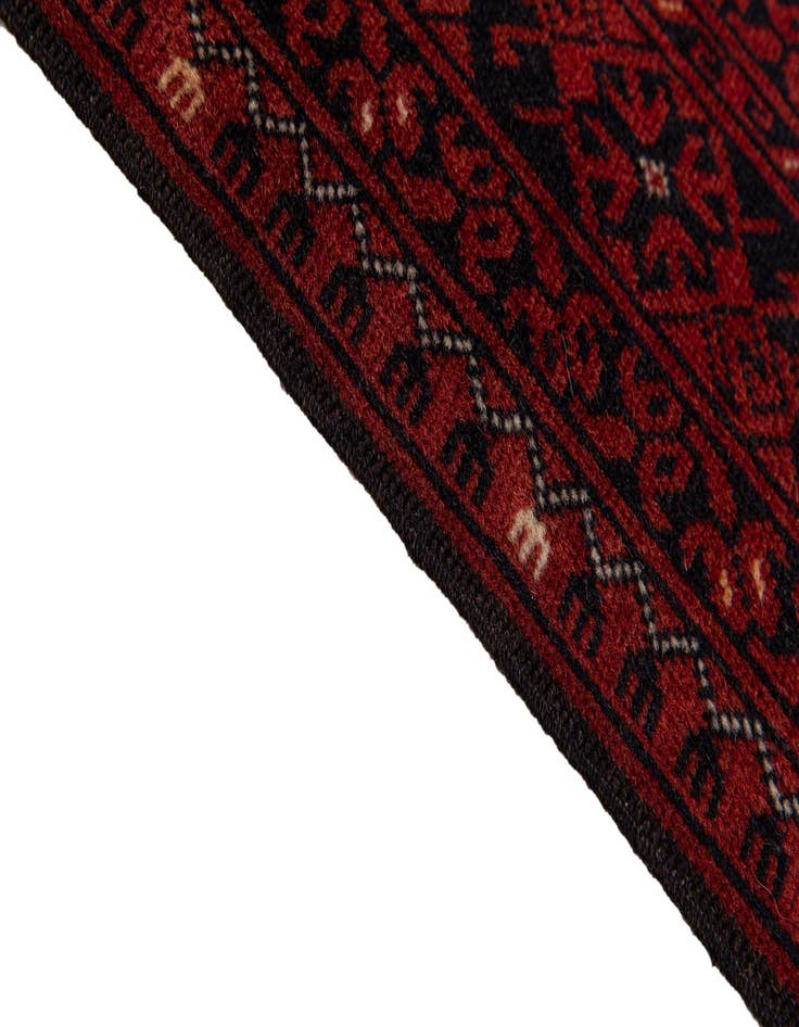 Detail image of  3' 7 x 6' 7  Hand Knotted Afghan Akhche Wool Rug