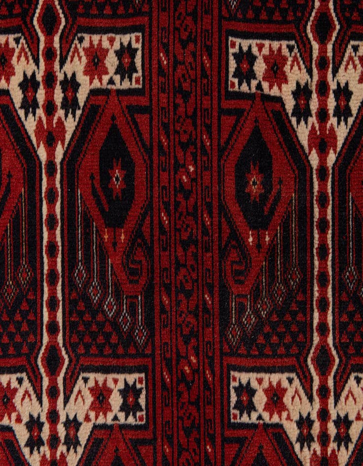 Detail image of  3' 7 x 6' 7  Hand Knotted Afghan Akhche Wool Rug