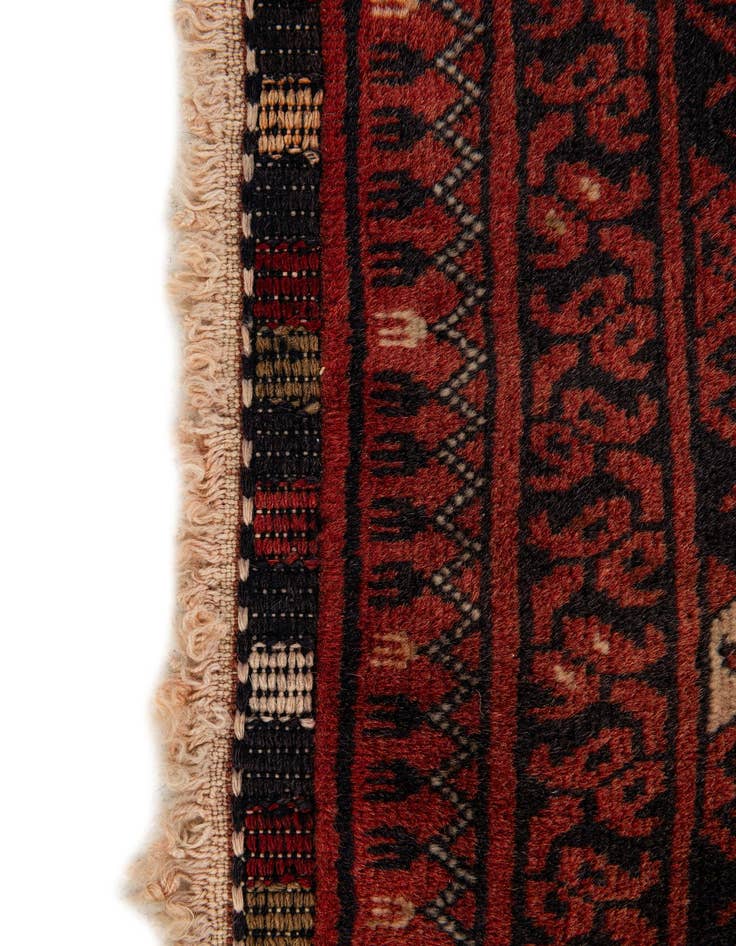 Detail image of  3' 7 x 6' 7  Hand Knotted Afghan Akhche Wool Rug
