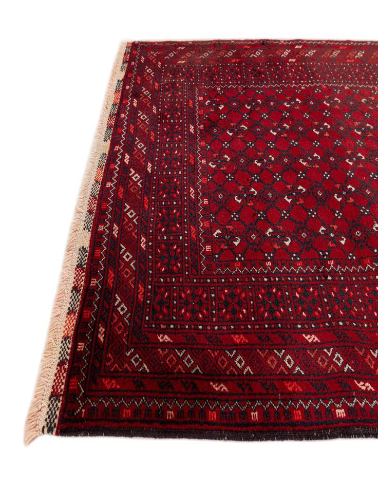 Detail image of  3' 5 x 6' 7  Hand Knotted Afghan Akhche Wool Rug