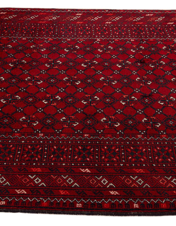 Detail image of  3' 5 x 6' 7  Hand Knotted Afghan Akhche Wool Rug