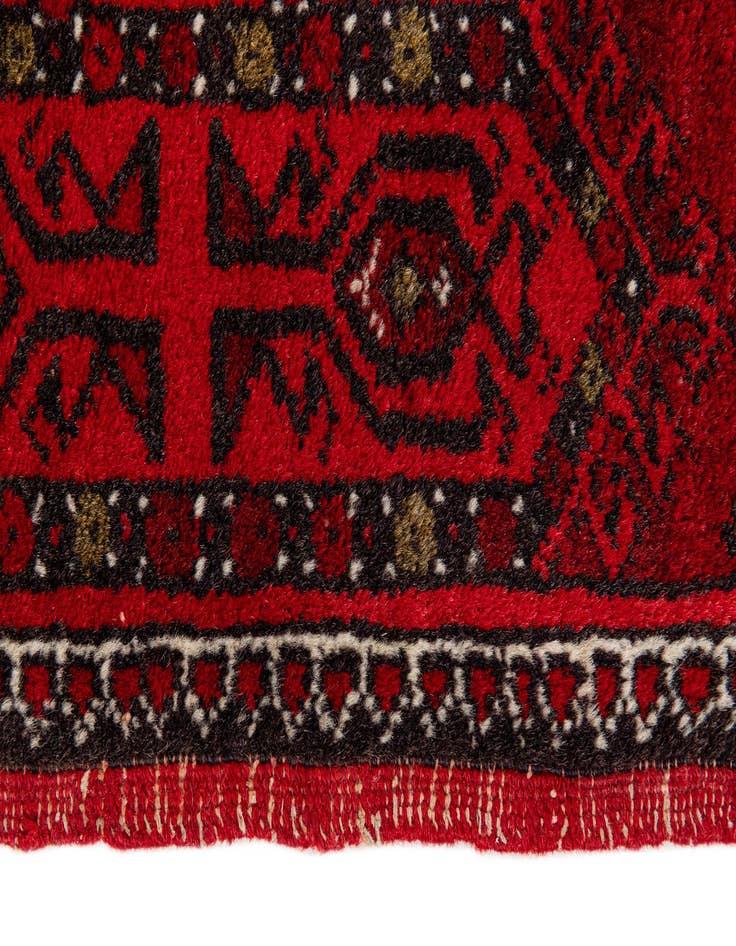 Detail image of 1' 10 x 3' 6 Hand Knotted Afghan Akhche Oriental Wool Rug