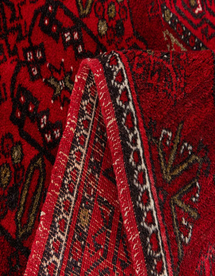 Detail image of 1' 10 x 3' 6 Hand Knotted Afghan Akhche Oriental Wool Rug