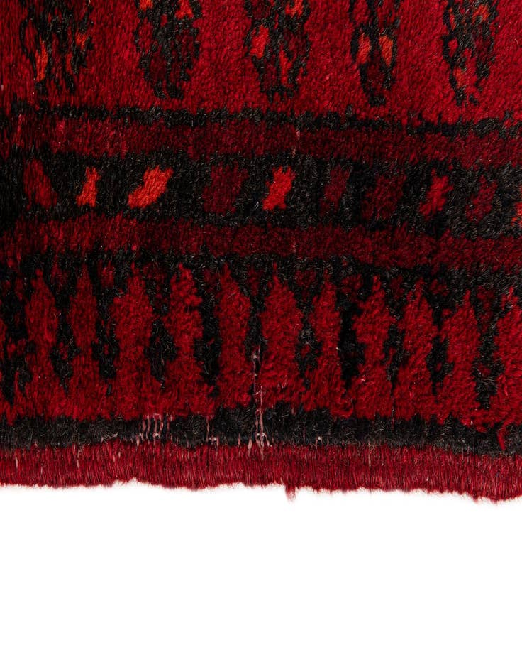 Detail image of  2' 10 x 3' 11  Hand Knotted Afghan Akhche Wool Rug