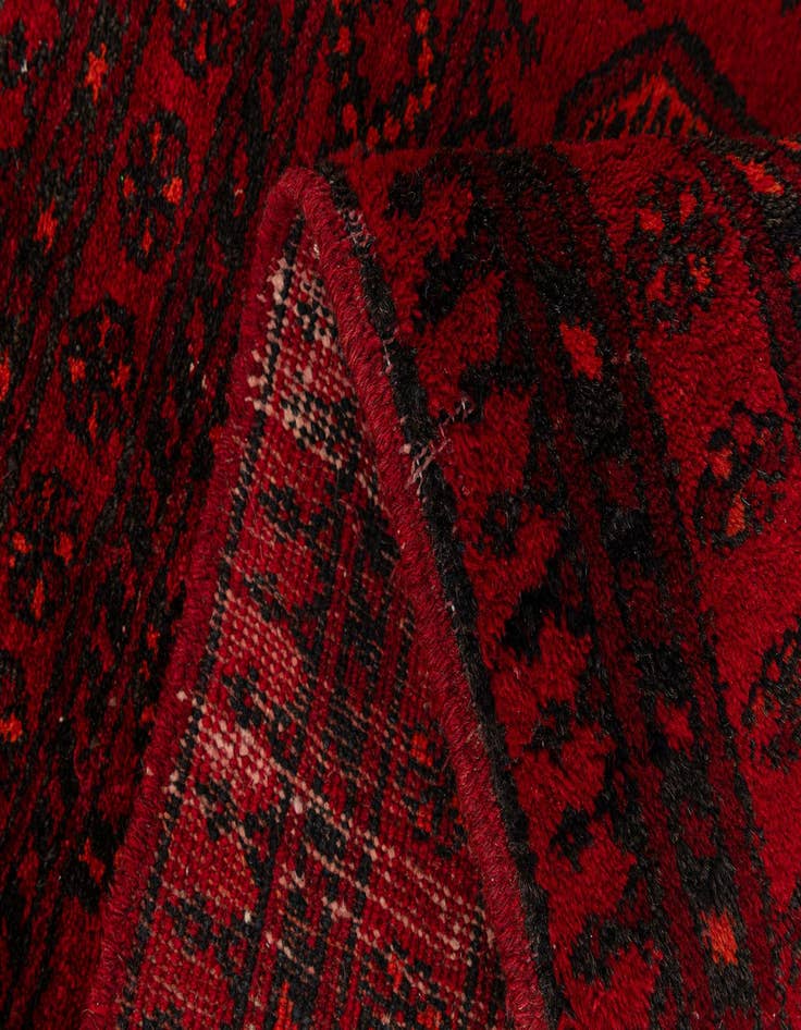 Detail image of  2' 10 x 3' 11  Hand Knotted Afghan Akhche Wool Rug