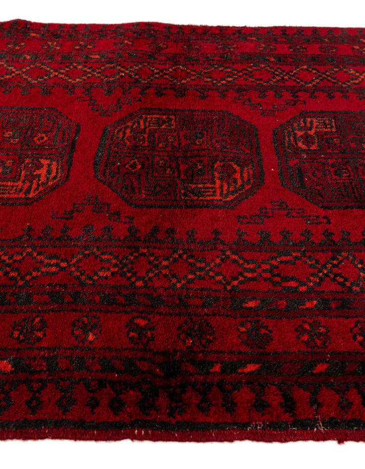 Detail image of  2' 10 x 3' 11  Hand Knotted Afghan Akhche Wool Rug