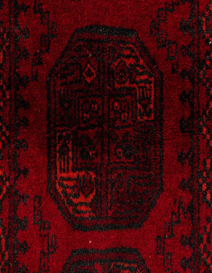 Detail image of  2' 10 x 3' 11  Hand Knotted Afghan Akhche Wool Rug