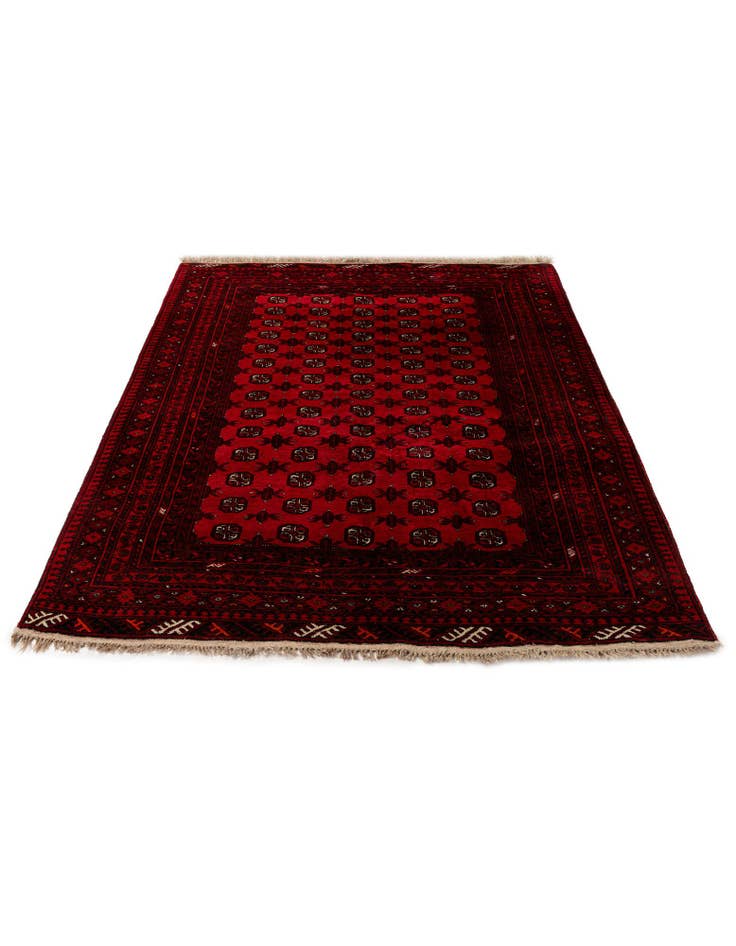 Detail image of  5' 3 x 6' 9  Hand Knotted Afghan Akhche Wool Rug