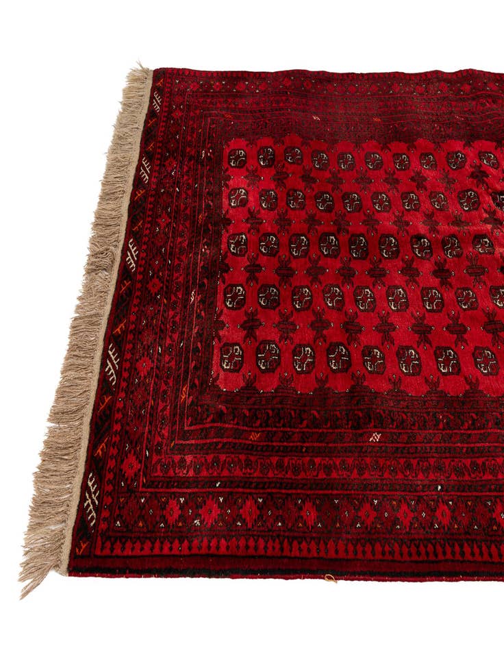 Detail image of  5' 3 x 6' 9  Hand Knotted Afghan Akhche Wool Rug