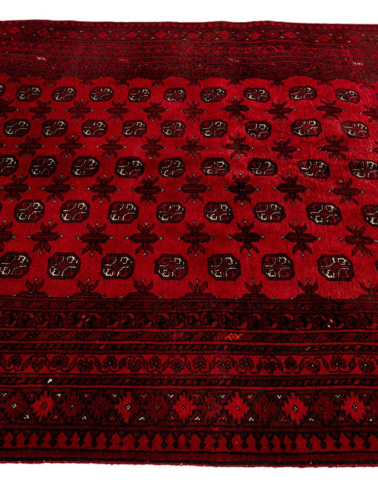 Detail image of  5' 3 x 6' 9  Hand Knotted Afghan Akhche Wool Rug