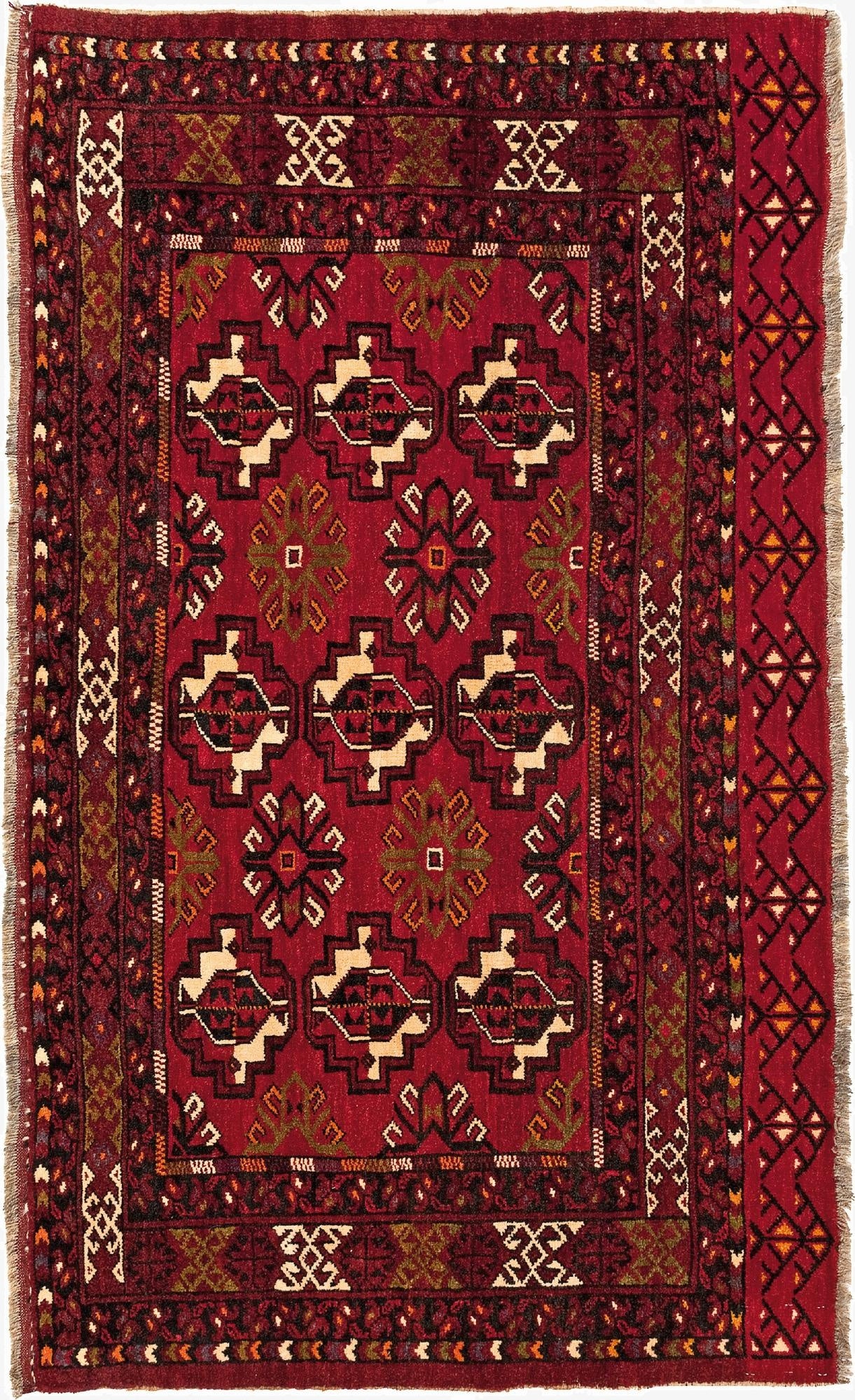  3' x 5' 1  Hand Knotted Afghan Akhche Wool Rug