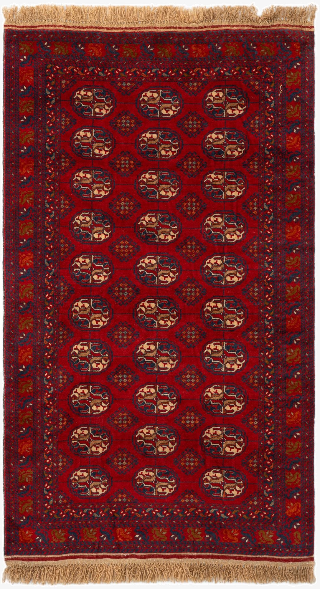  3' 4 x 5' 10  Hand Knotted Afghan Akhche Wool Rug