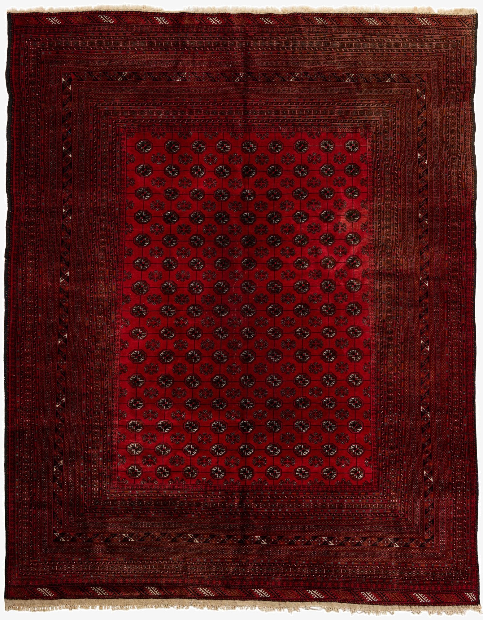  8' 7 x 10' 8  Hand Knotted Afghan Akhche Oriental Wool Rug