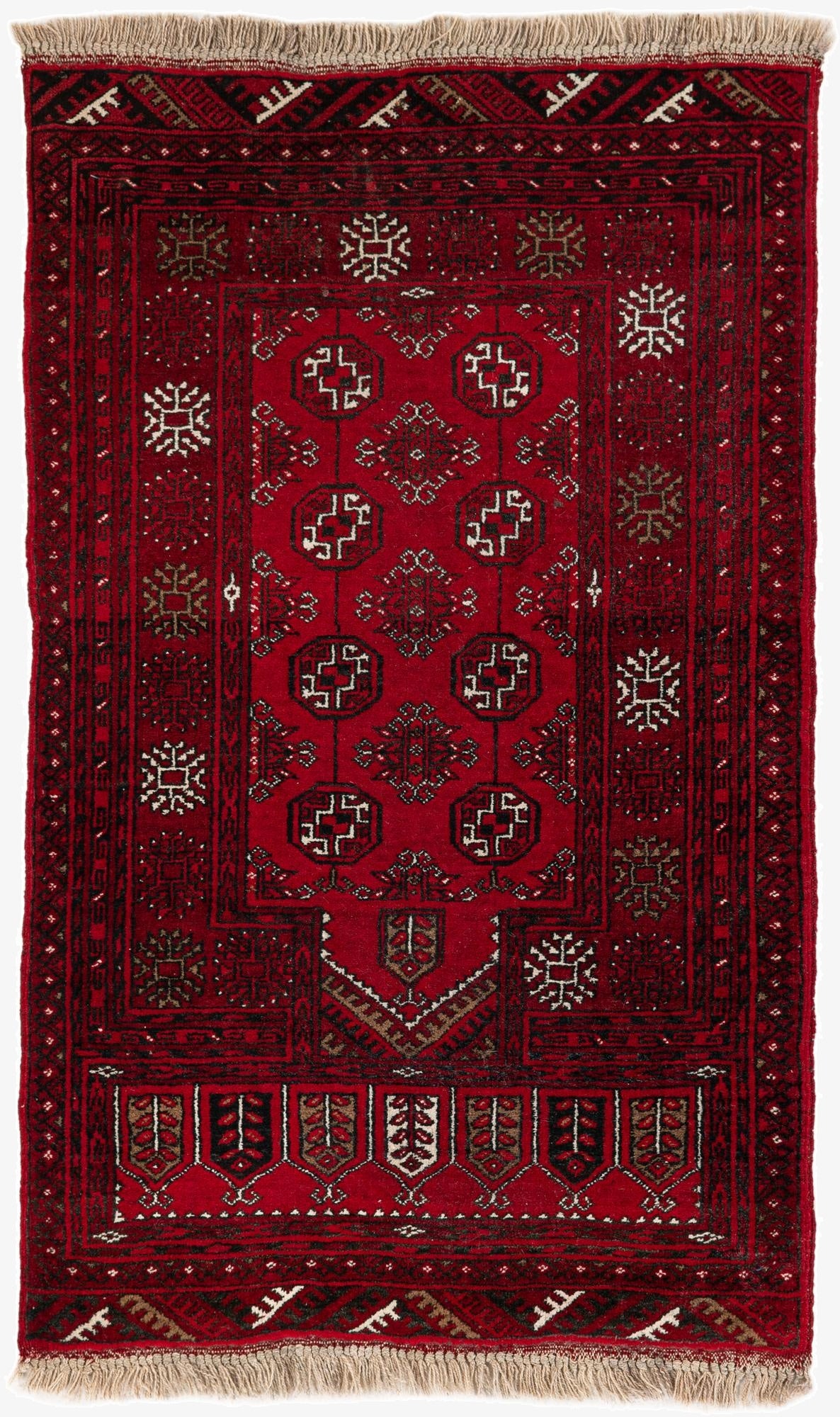  2' 5 x 4'  Hand Knotted Afghan Akhche Wool Rug